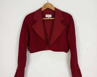 Vintage Christian Dior Cropped Coat Red Jacket