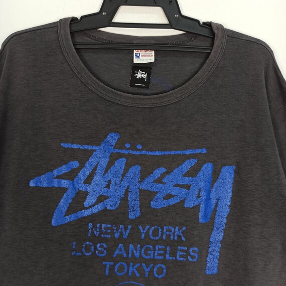 Vintage Stussy X Champion Tshirt Rare - Etsy