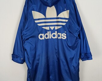 Vintage 90er Jahre Adidas Big Logo Long Jacke Hoodie Descente