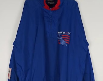 Vintage 1994 World Cup USA Soccer Jacket – Apex One Red White Blue