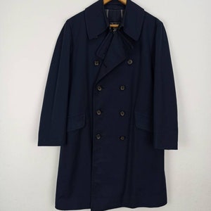 Vintage Burberry Nova Check Trench Coat Blue Black Colour