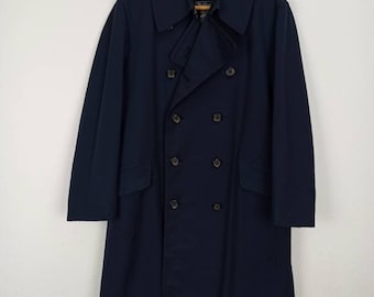 Vintage Burberry Nova Check Trench Coat Blue Black Colour
