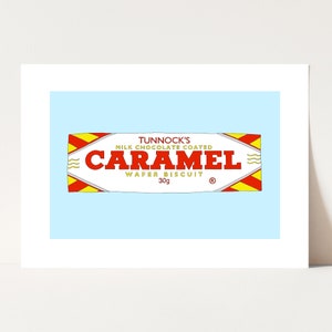 Tunnock’s Art Print, Tunnocks Print, Tunnocks Caramel, Kitchen Art, Caramel Wafer, Food Art Print, Tunnock’s, Tunnocks Art Print