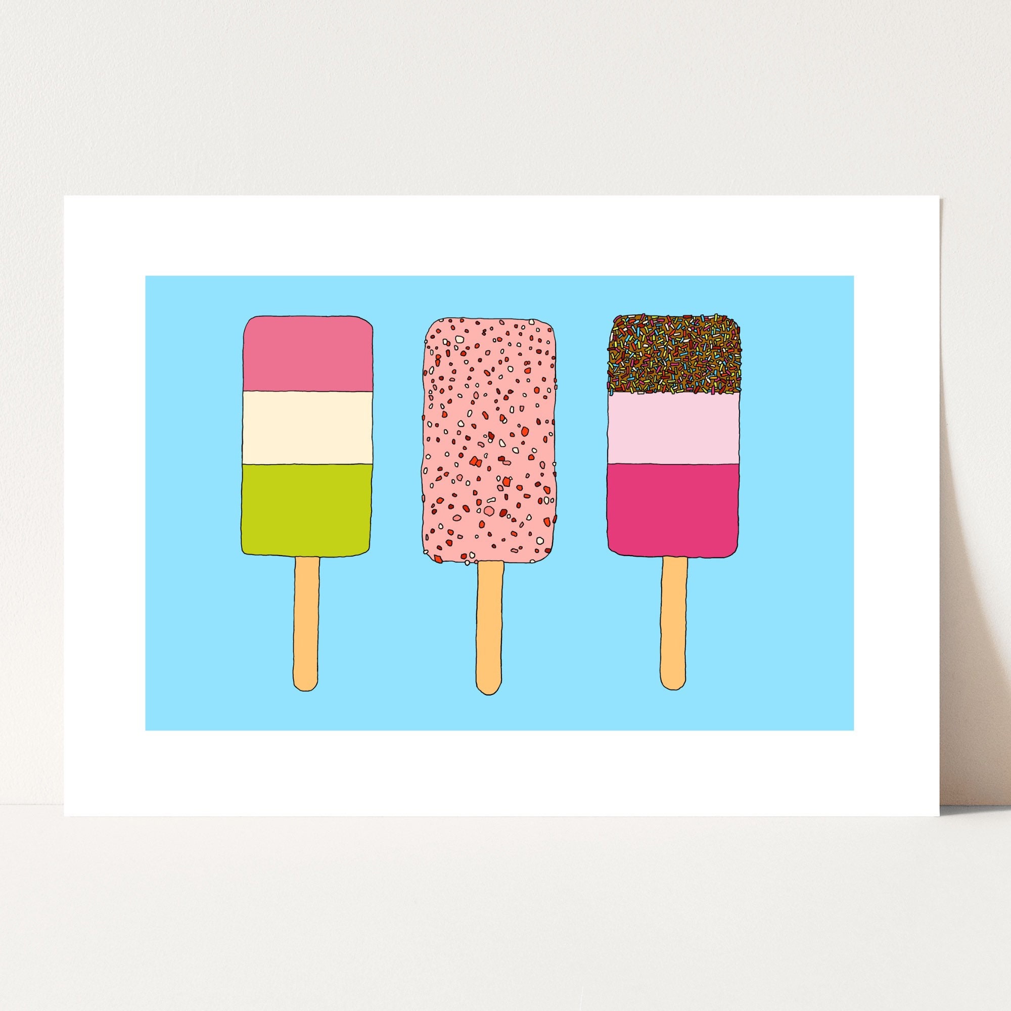 Ice Lollies Art Print Kitchen Art Print Food Art Print Ice Etsy UK