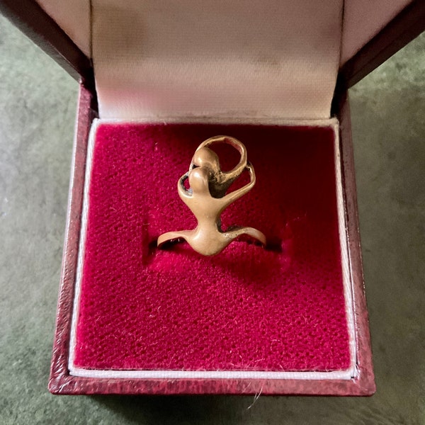 FRANCE Haute Couture Vintage 1920 BRONZE Original RING -  Sculpture woman- Authentic Ring original- - Vintage design Jewelry- from France