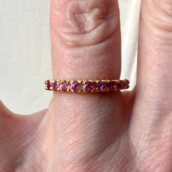 Vintage GENUINE RUBY 14K Gold on STERLING Ring- Sublme Luxury Ruby Ring- Natural Red Ruby- Sterling silver- Hallmarks - French Vintage