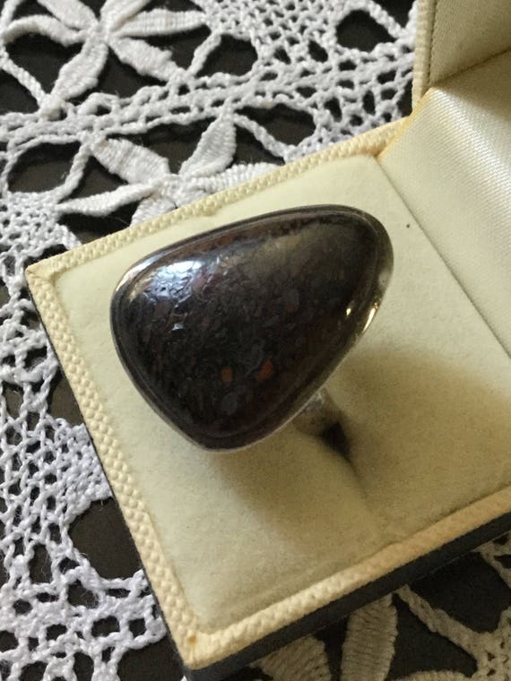 AUTHENTIC FOSSIL DINOSAUR Bone sterling Ring - Vi… - image 3