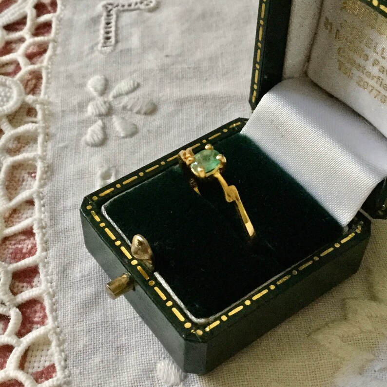 NATURAL Colombian EMERALD GOLD Sterling Luxury Ring Nice Genuine