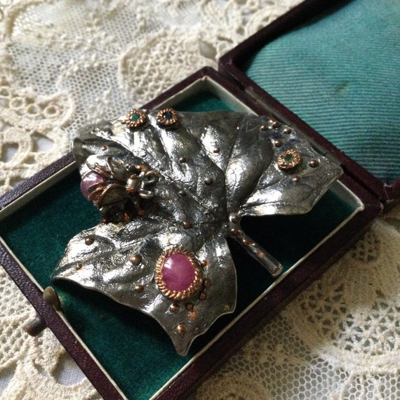 EXCEPTIONAL RUBY EMERALD Sapphire Sterling Unique… - image 4