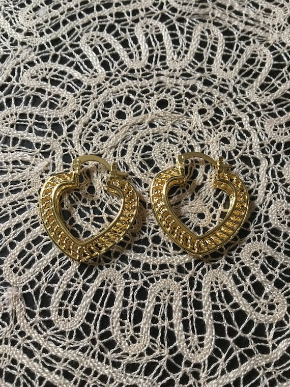 French VINTAGE FILIGREE GOLD Plated Earrings- Nic… - image 4