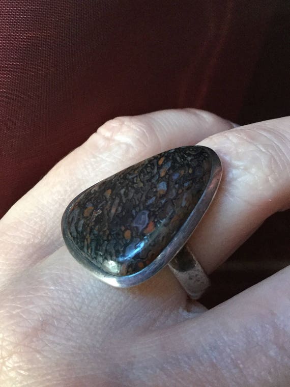 AUTHENTIC FOSSIL DINOSAUR Bone sterling Ring - Vi… - image 4