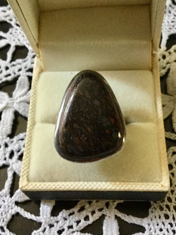 AUTHENTIC FOSSIL DINOSAUR Bone sterling Ring - Vi… - image 1