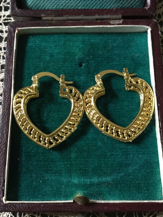 French VINTAGE FILIGREE GOLD Plated Earrings- Nic… - image 1