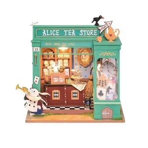 DIY 3D Wooden Miniature House Building Kit: Alice's Tea Store