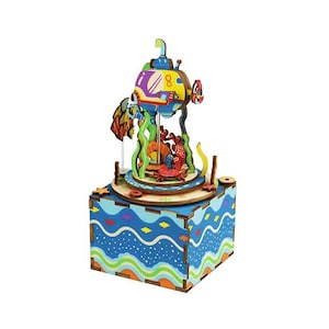 DIY 3D Wooden Puzzle Music Box Craft Making Kit: Under The Sea