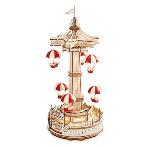 DIY 3D Electro Mechanical Wooden Puzzle: Parachute Tower