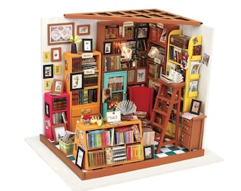 DIY 3D Wooden Miniature House Building Kit: Sam&#39;s Study