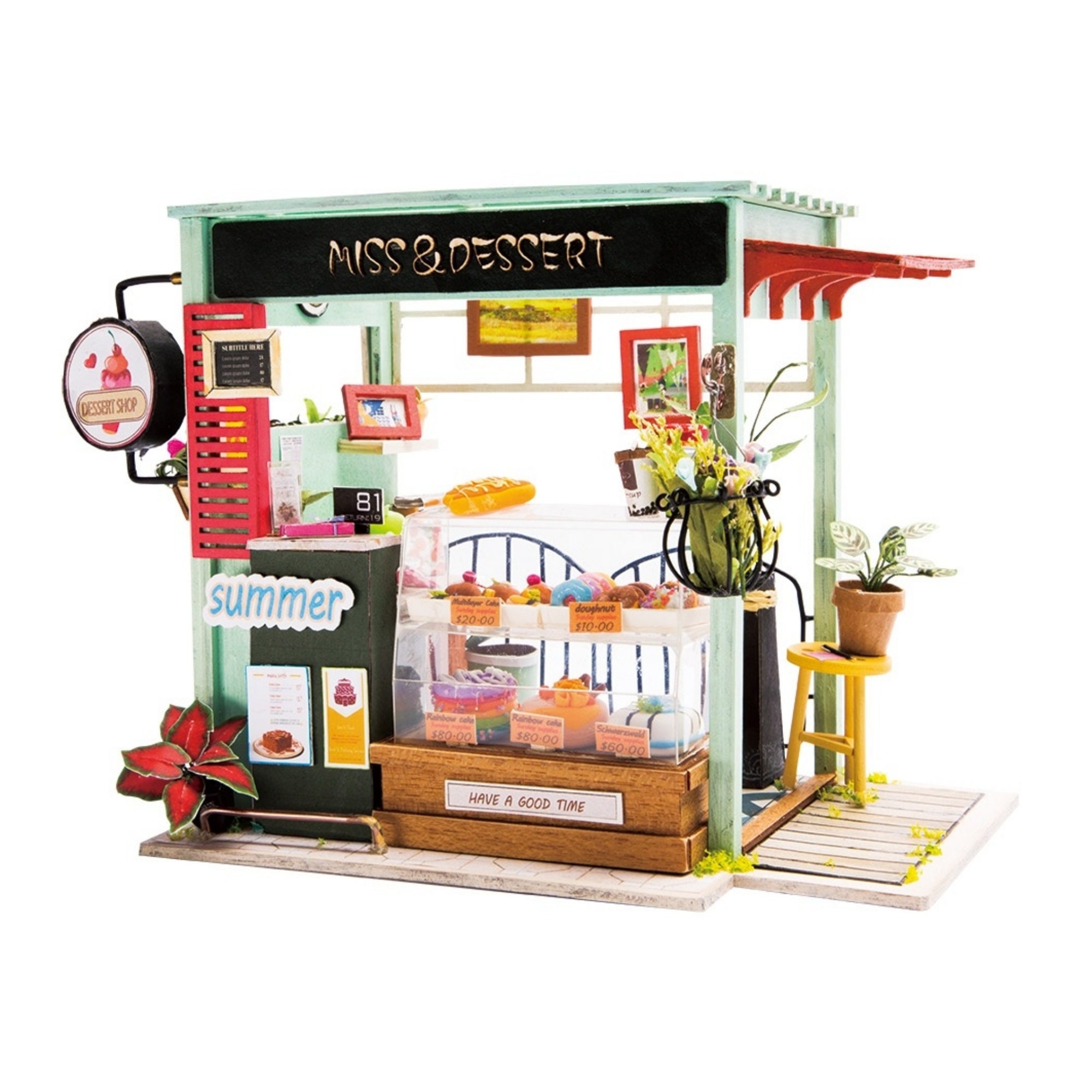 DIY 3D Wooden Miniature House Building Kit: Ice Cream Station