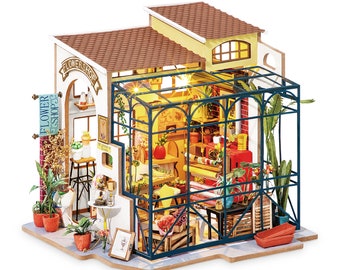 DIY 3D Wooden Miniature House Building Kit: Emily's Flower Shop