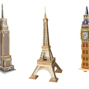 DIY 3D Wooden Buildings Structures Model Puzzle