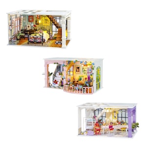 DIY 3D Wooden Miniature House Building Kit: Stackable Sets