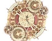 DIY 3D Wooden Moving Gears Model Puzzle - Zodiac Wall Clock