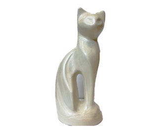 Urns Pet Cremation Memorial Urn Cat White Beige 9.5 inches