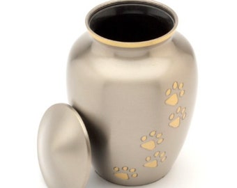 Urns Cremation Golden Urn paw pet matlock black ashes MATLOCK PEWTER