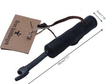Hand Forged Metal Bottle Opener, Black Wooden Handle, Rustic Kitchen Decor