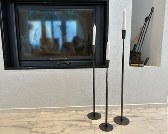 Sleek and trendy Hand Forged Iron Candle Stand