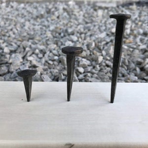 Nails Black Hand Forged Blacksmith Wrought Iron Black Wax Door Wood Stud Nail