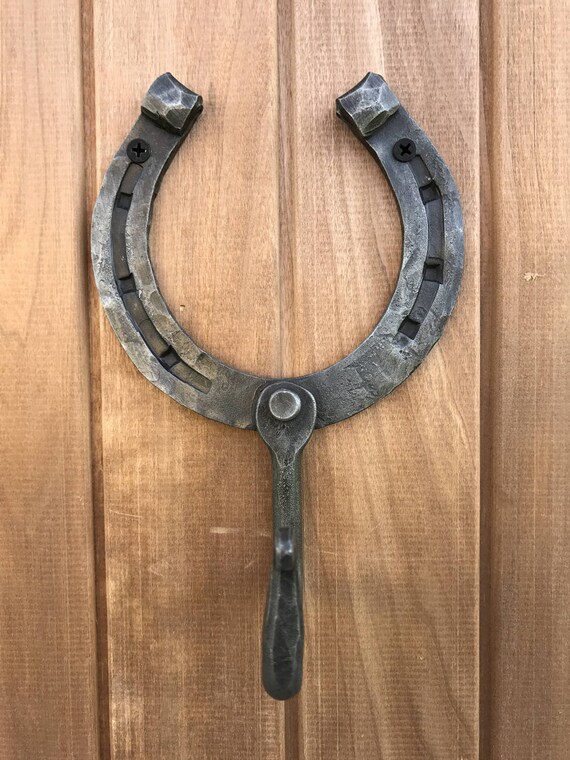 Metal Horseshoe Bathroom Kitchen Towel Hook Coat Holder Horse Gear Wall Hanger