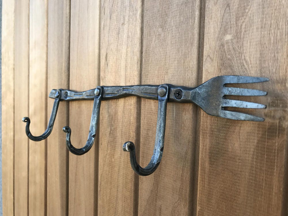 Hand Forged Coat Rack FORK Shape Hand Forged Hook, Clothing Rack, Wall  Hooks, Entryway Hooks -  Ireland