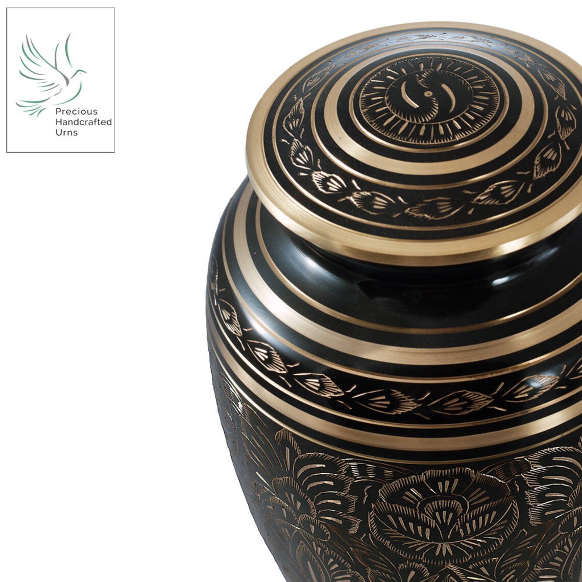 Urns Cremation Urn for Human animal pet ashes Black and Gold Etsy