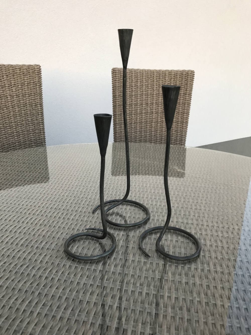 Hand forged candle stand holder 3 sizes iron stand for kitchen restaurant