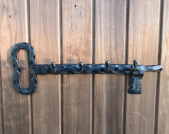 Llavero forjado a mano, ganchos de pared rústicos, galvanizado