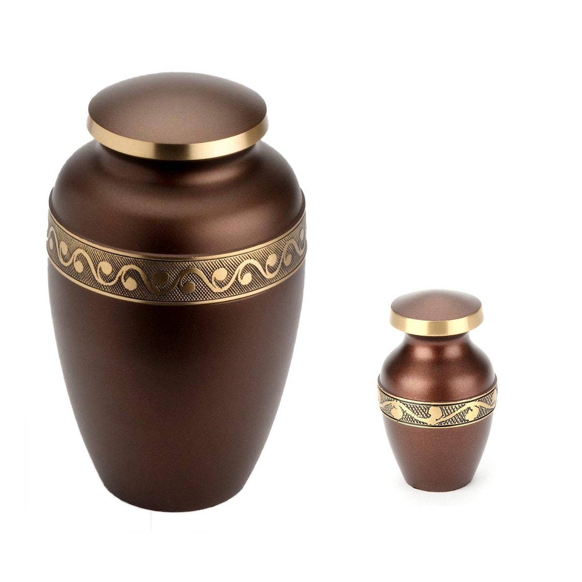 Urns Cremation Memorial Keepsake Urn Derby Chocolate Brass Etsy