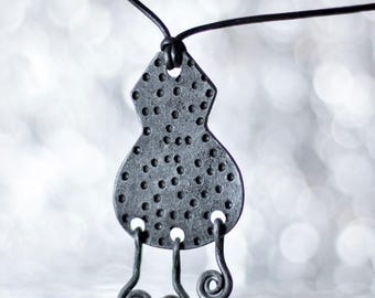 Hand Forged Metal Necklace, Vintage Style Zinc Jewelry