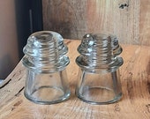 Vintage Armstrong No. 2 Clear Glass Electrical Wire, Railroad Insulators, Lot of 2 RR100