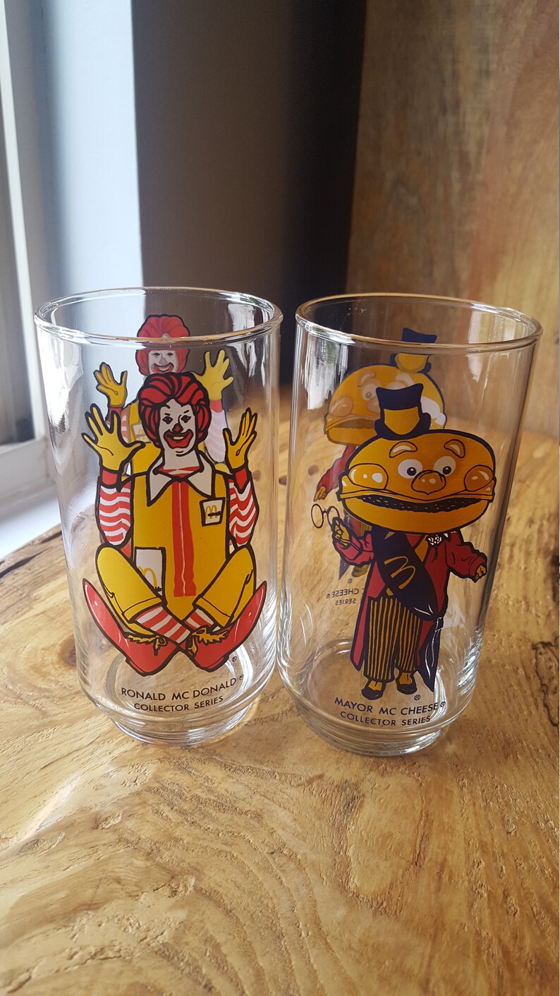 Vintage McDonald's Collector Series Glasses Set of 6 Etsy