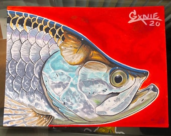 Tarpon 6" x 8" Original In Frame