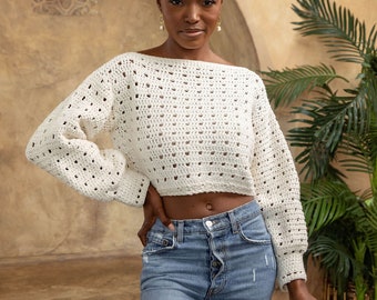 Crochet Lantern Sleeve Sweater
