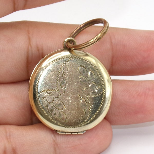 Vintage Gold Filled Locket Pendant - Chased Design