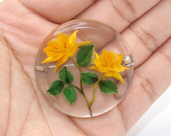 Vintage Lucite Flower Brooch
