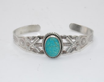 Vintage Navajo Türkis Manschetten Armband von Pacific Jewelry Company