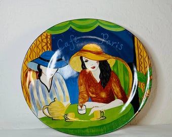 Vintage Sango Café Paris Dinner Plate & Candy Bowl – Hand-Painted Style, 1960s