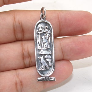 Vintage Sterling Double Sided Egyptian Revival Pendant - Raised Design