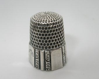 Antique Sterling Silver Thimble Size 8