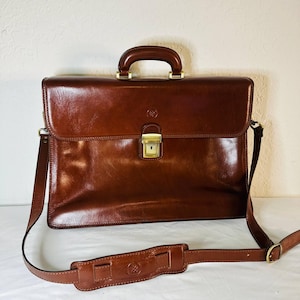 Vintage Maxwell-Scott Leather Briefcase – Handmade Italian Leather like new