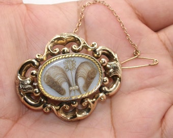 Victorian 8K Gold Saltwater Pearl Mourning Brooch